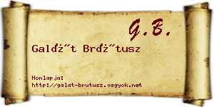 Galát Brútusz névjegykártya